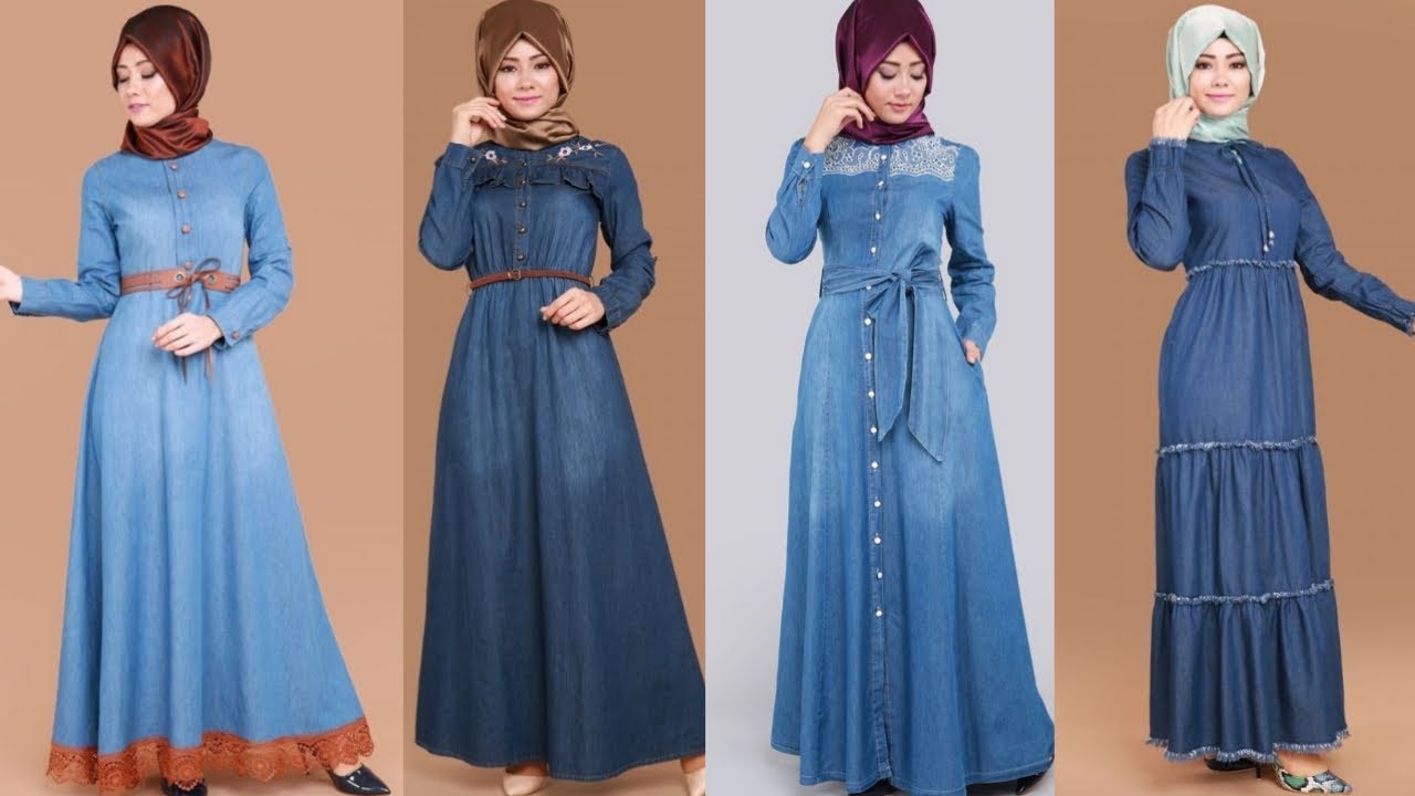 Soft denim abaya on sale
